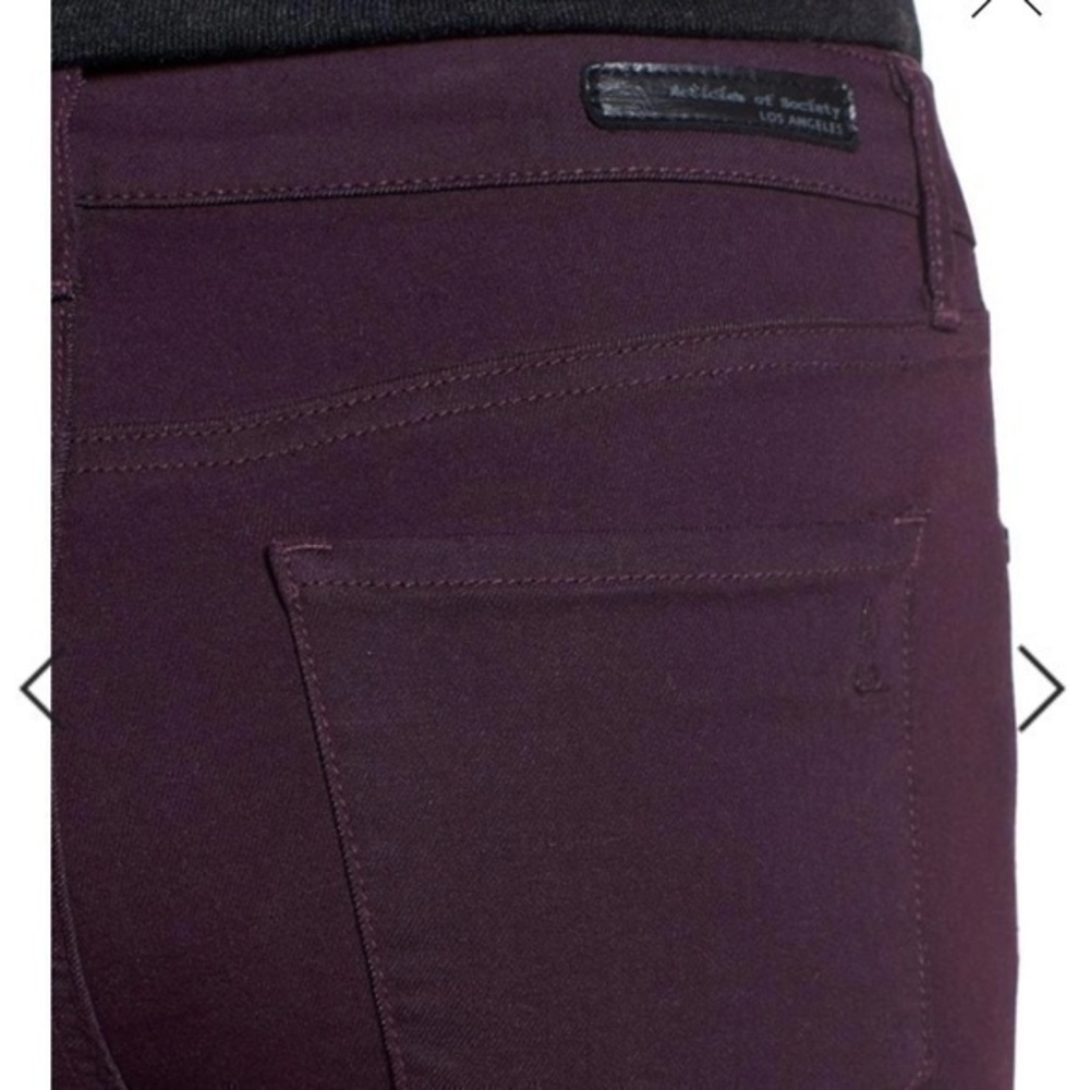 Articles Of Society AOS Sarah Skinny Jeans Davenport Purple Raw Hem size 26 - Picture 3 of 8